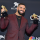 Drake poses in the press room during the 2019 Billboard Music Awards in Las Vegas, Nevada.